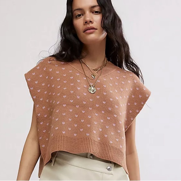 Free People Sweaters - Free People Easy Street Sweater Vest NWOT Cafe Blossom Size S